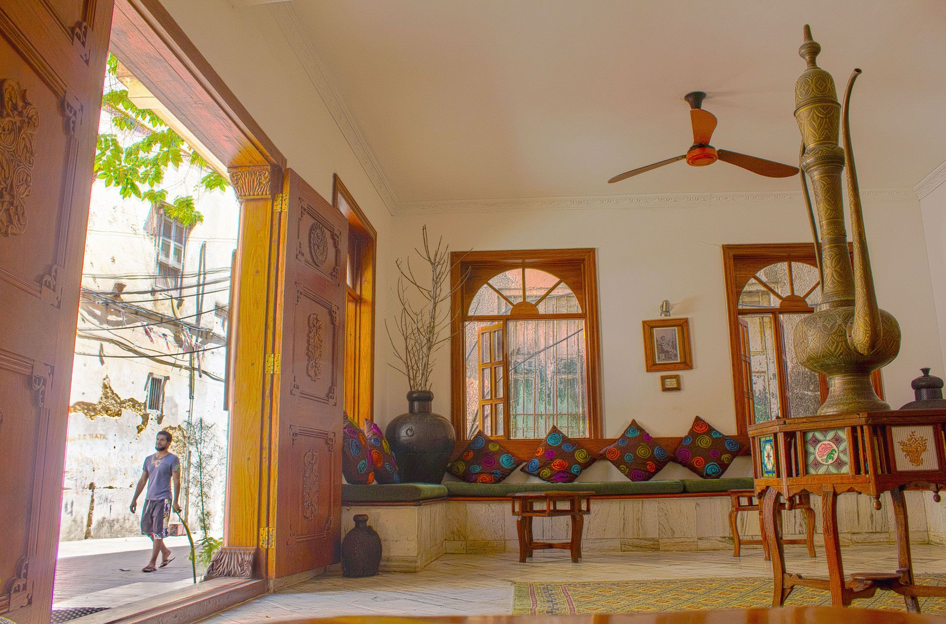 Lobby of a hotel in Zanzibar