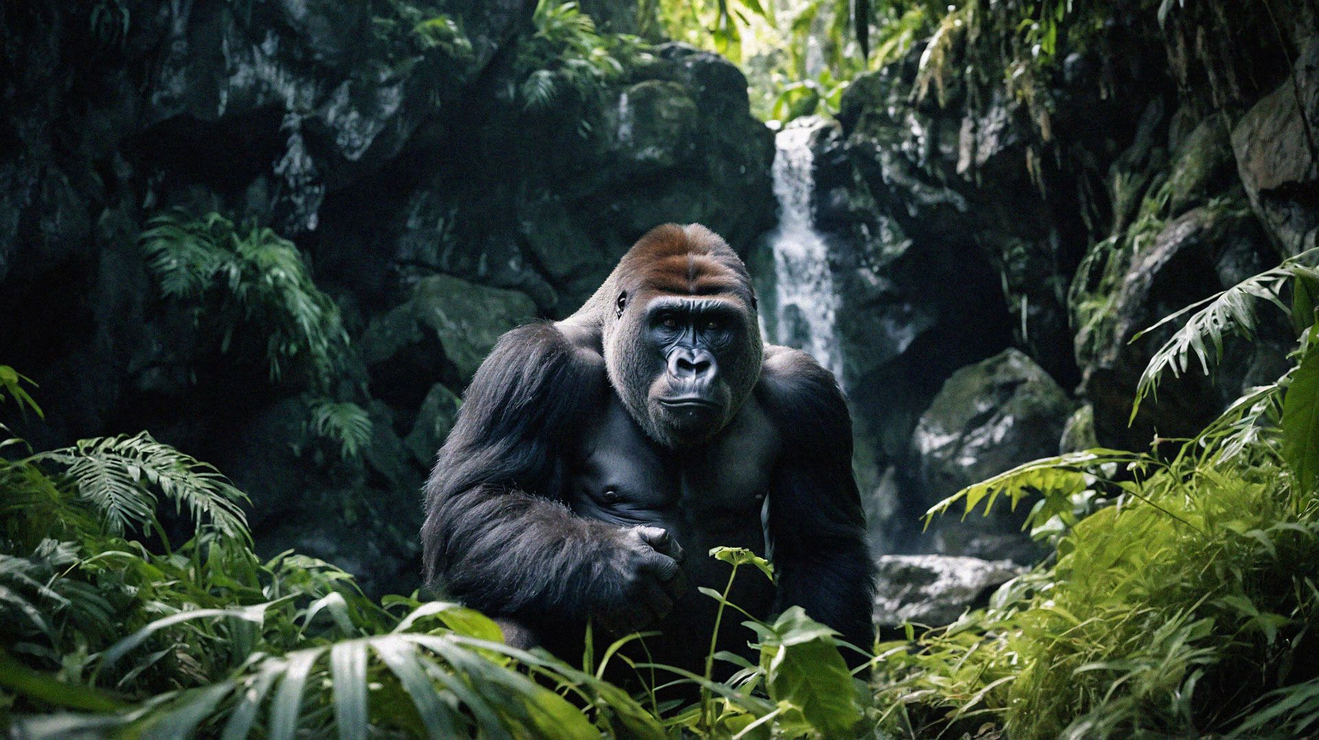Mountain gorilla in the forest