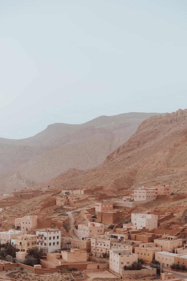 Aerial View of Ait Ben Haddou Kasbah, Morocco